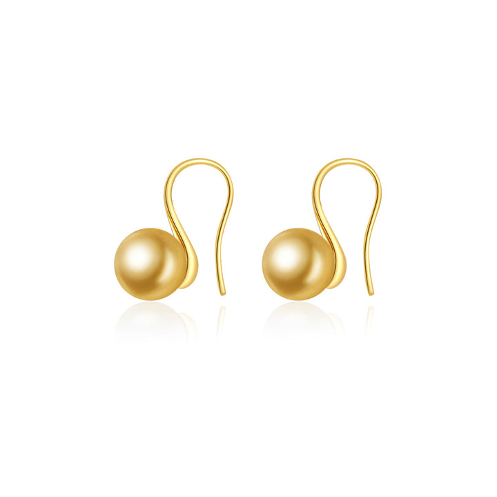 Elegant 18K Solid Gold South Sea Golden Pearl Stud Earrings KE00068 - PEARLY LUSTRE