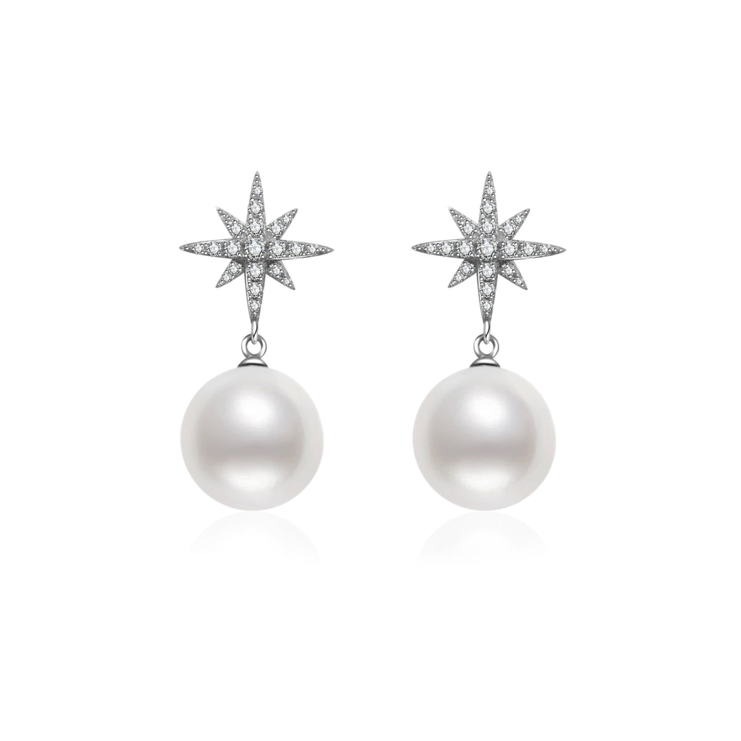 18k Gold Diamond Edison Pearl Earring KE00085 - PEARLY LUSTRE