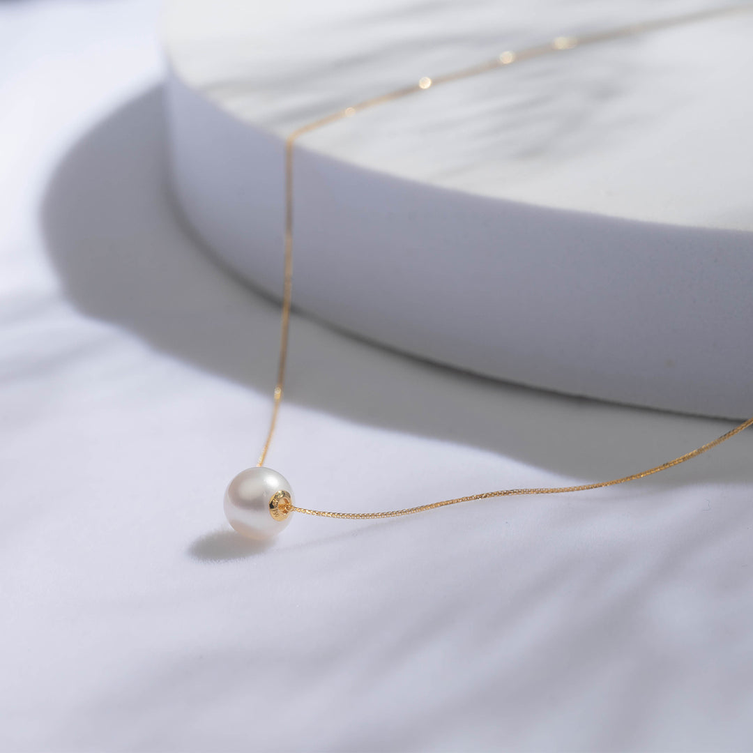 18K Solid Gold Akoya Pearl Necklace KN00080 - PEARLY LUSTRE