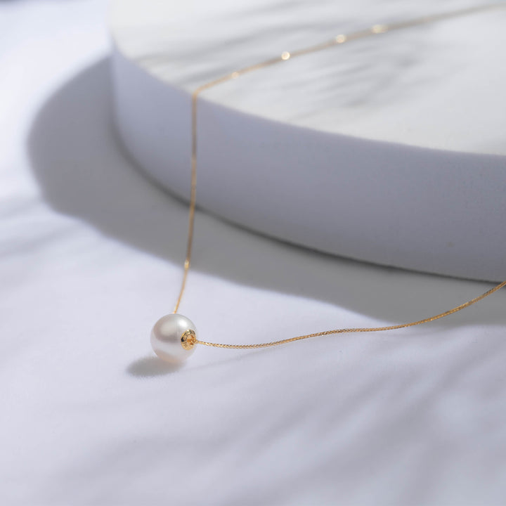 18K Solid Gold Akoya Pearl Necklace KN00080 - PEARLY LUSTRE