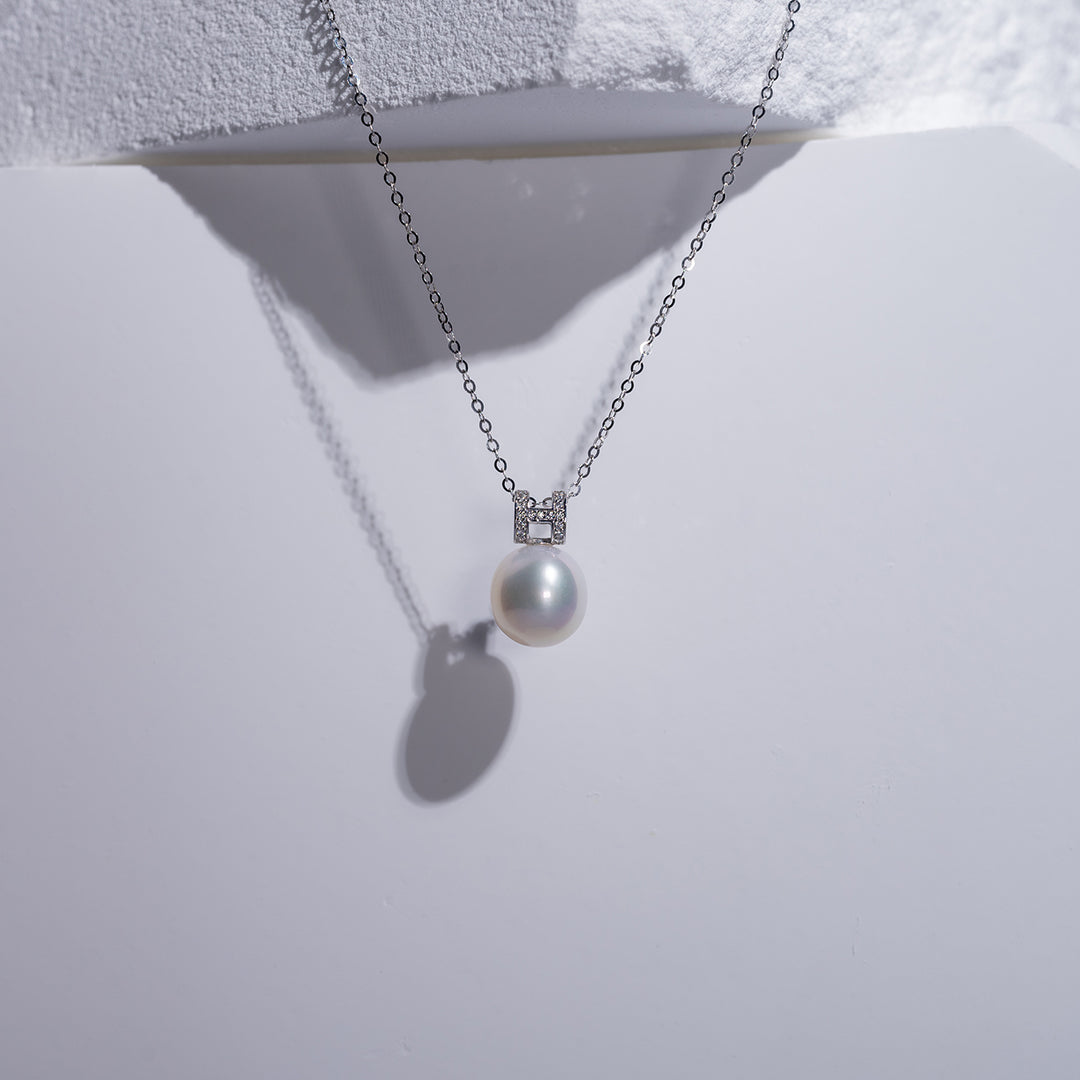 New Yorker 18K Solid Gold Freshwater Pearl Necklace KN00069 - PEARLY LUSTRE