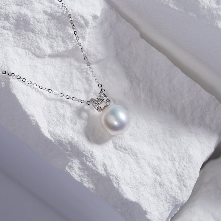 New Yorker 18K Solid Gold Freshwater Pearl Necklace KN00069 - PEARLY LUSTRE