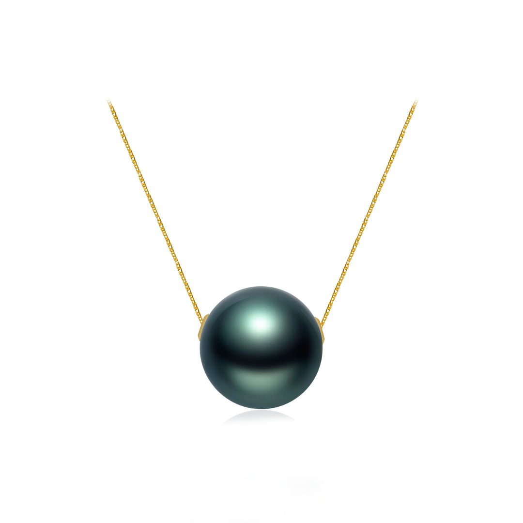 18K Tahitian Pearl Necklace KN00082 - PEARLY LUSTRE