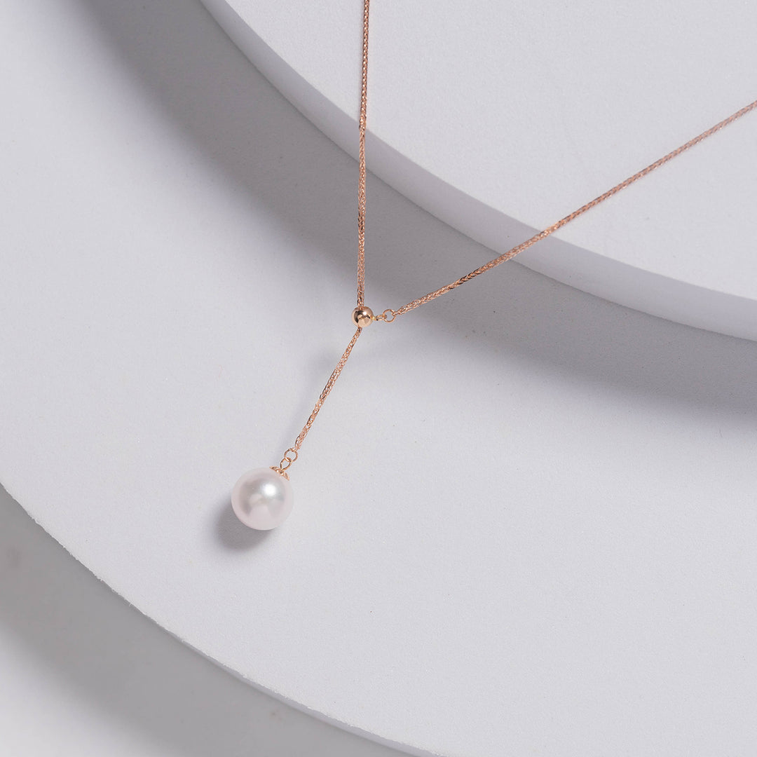 Elegant Akoya Pearl 18K Solid Gold Necklace KN00088 - PEARLY LUSTRE