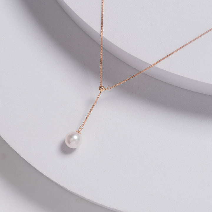 Elegant Akoya Pearl 18K Solid Gold Necklace KN00088 - PEARLY LUSTRE