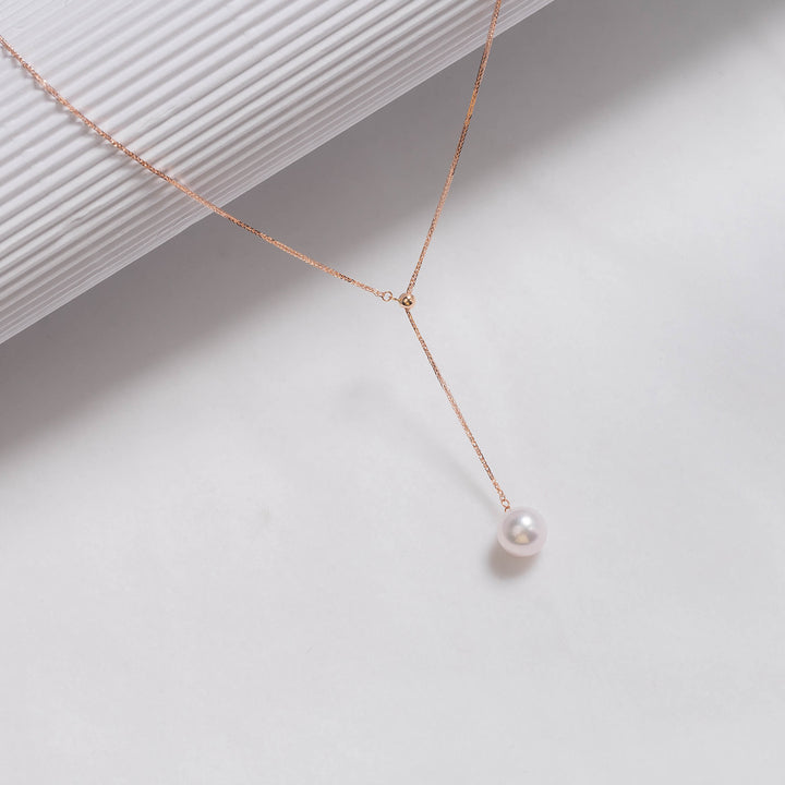 Elegant Akoya Pearl 18K Solid Gold Necklace KN00088 - PEARLY LUSTRE