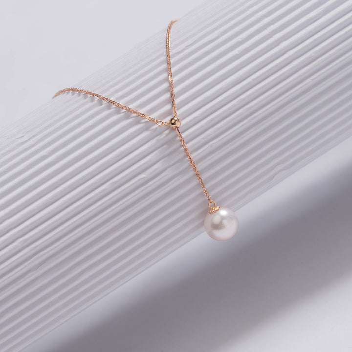 Elegant Akoya Pearl 18K Solid Gold Necklace KN00088 - PEARLY LUSTRE