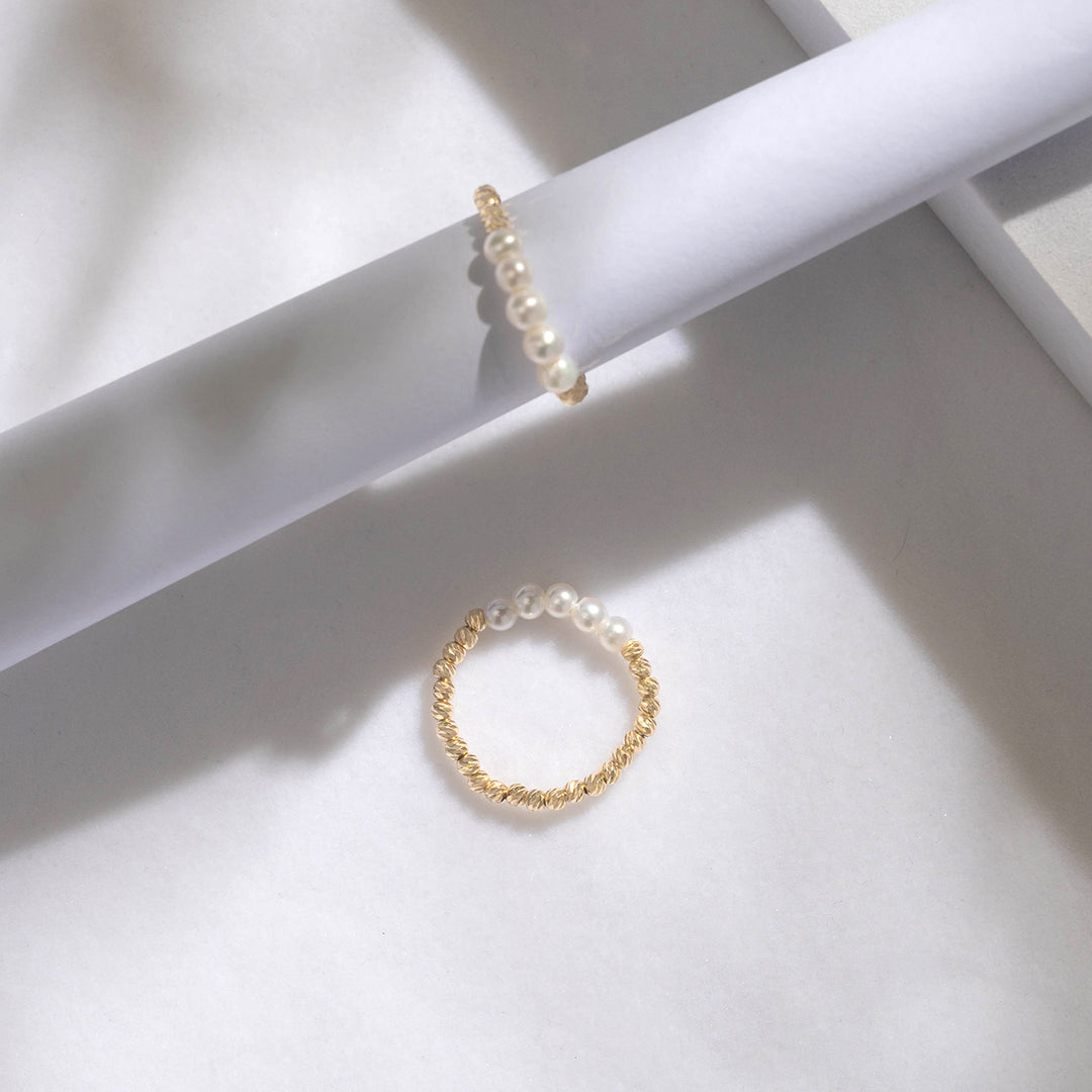 18k Solid Gold Freshwater Pearl Ring KR00035 - PEARLY LUSTRE