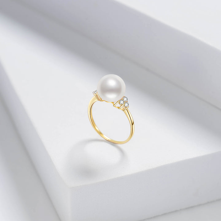 18K Gold Freshwater Pearl Ring KR00040 | STARRY - PEARLY LUSTRE