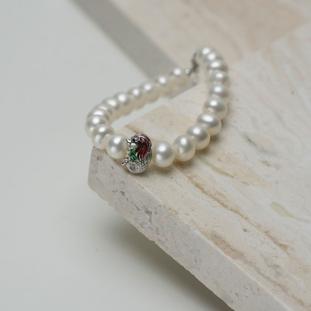 Merlion Freshwater Pearl Bracelet WB00083 | New Yorker - PEARLY LUSTRE