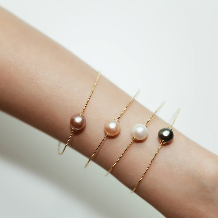 18K Solid Gold Interchangeable Pearl Bracelet KB00004 | Possibilities - PEARLY LUSTRE