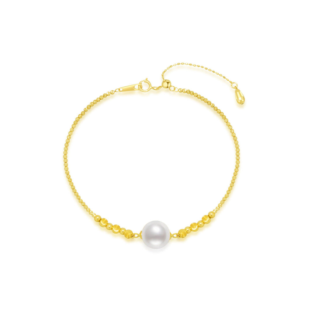 Elegant 18K Solid Gold Freshwater Pearl Bracelet KB00001 - PEARLY LUSTRE