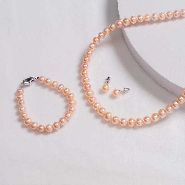 Top Grade Pink Freshwater Pearl Bracelet WB00185 - PEARLY LUSTRE