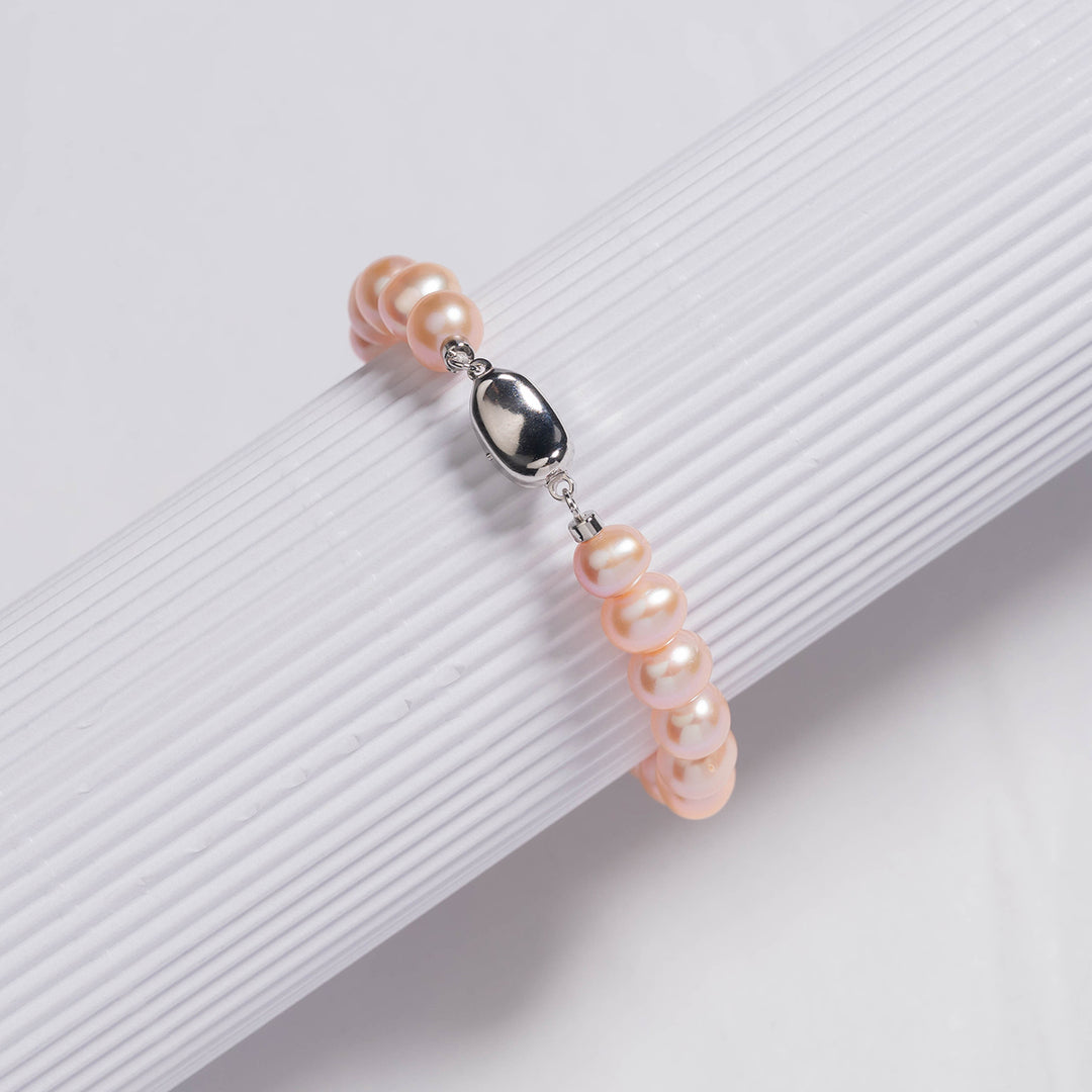 Top Grade Pink Freshwater Pearl Bracelet WB00185 - PEARLY LUSTRE