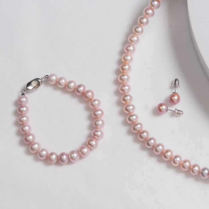 Excellent Lustre Purple Freshwater Pearl Bracelet WB00172 - PEARLY LUSTRE