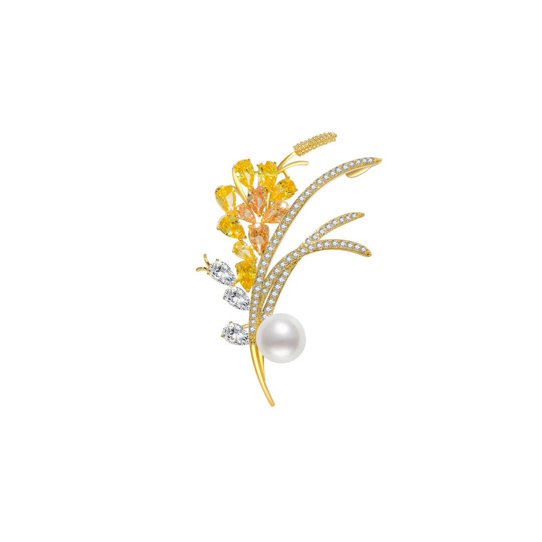 Elegant Freshwater Pearl Brooch WC00042 | GARDENS - PEARLY LUSTRE