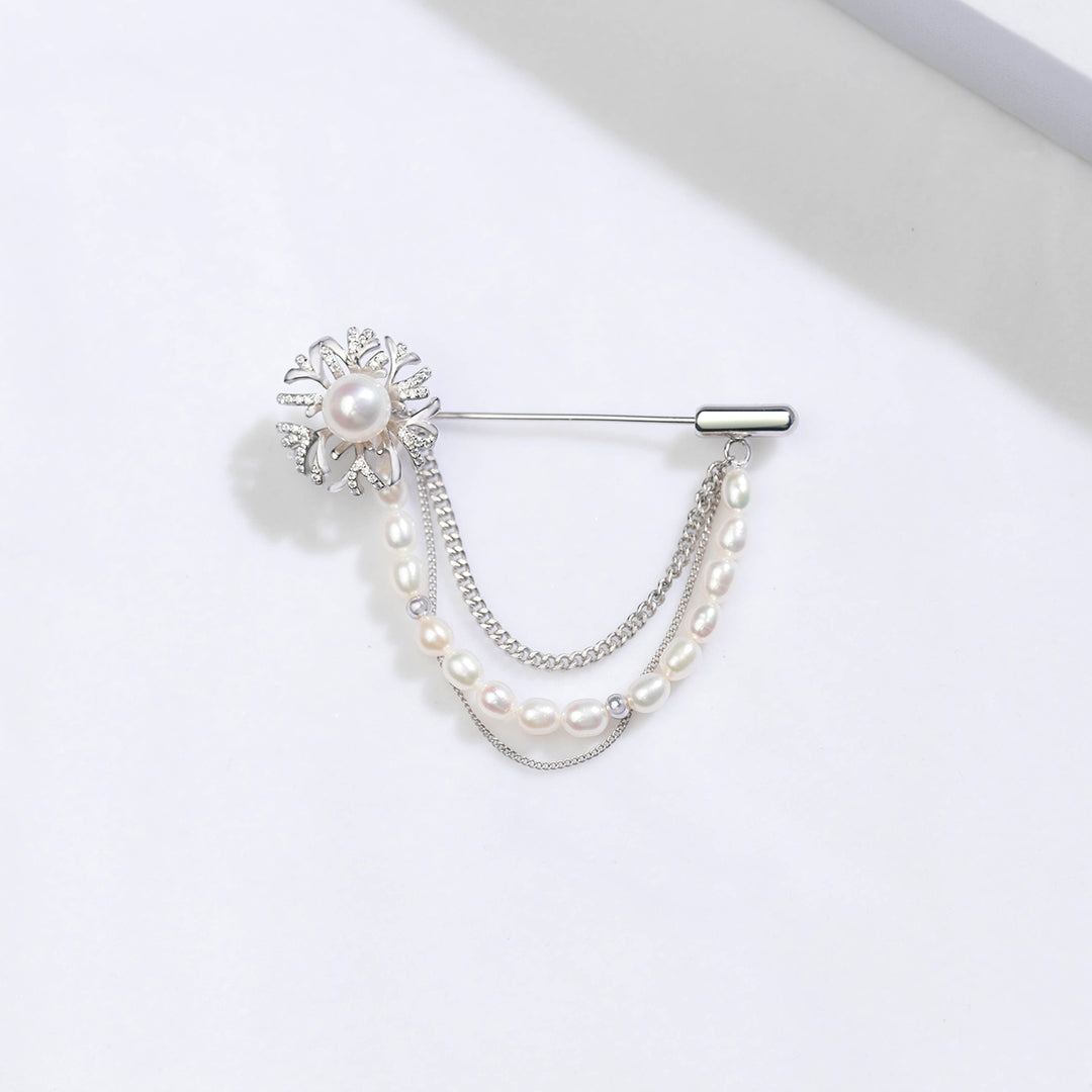 Elegant Freshwater Pearl Brooch WC00052 | GARDENS - PEARLY LUSTRE