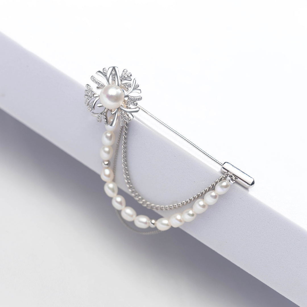 Elegant Freshwater Pearl Brooch WC00052 | GARDENS - PEARLY LUSTRE