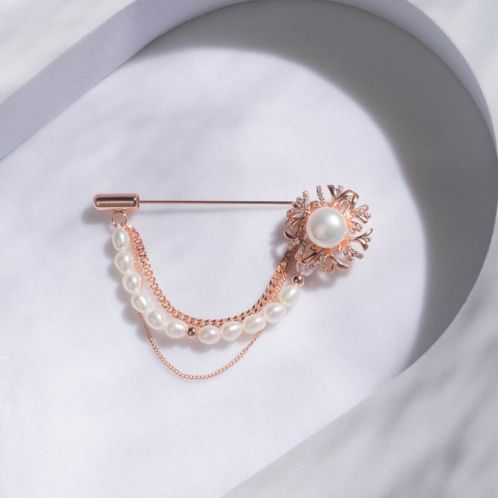 Elegant Freshwater Pearl Brooch WC00054 | GARDENS - PEARLY LUSTRE