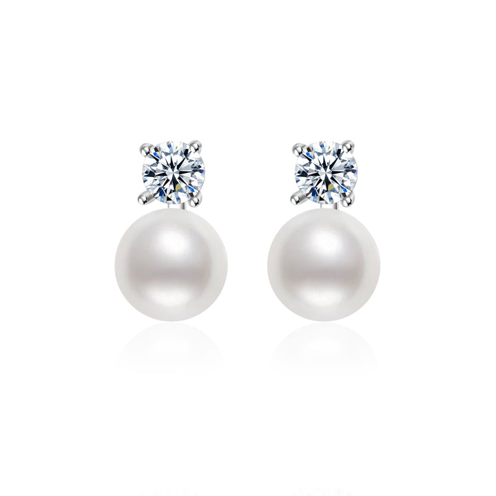 Elegant Freshwater Round Pearl Earrings WE00412 - PEARLY LUSTRE