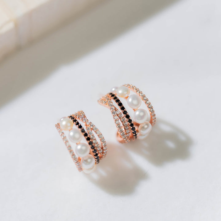 New Yorker Freshwater Pearl Earring Cuff WE00220 - PEARLY LUSTRE