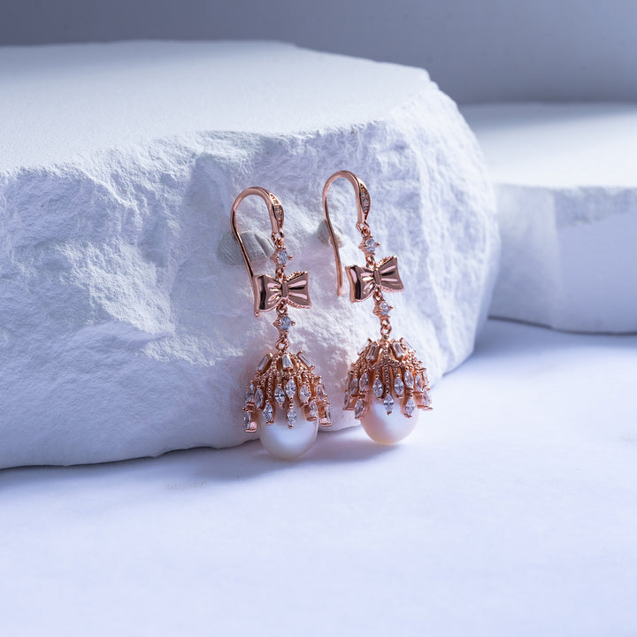 Elegant Freshwater Pearl Earrings WE00235 - PEARLY LUSTRE