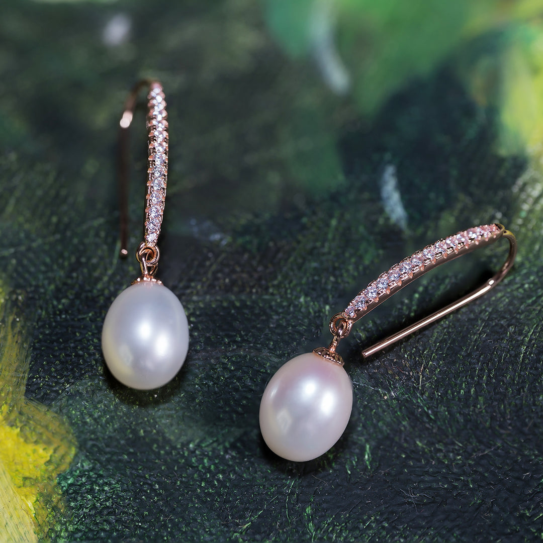 Elegant Freshwater Pearl Earrings WE00276 - PEARLY LUSTRE