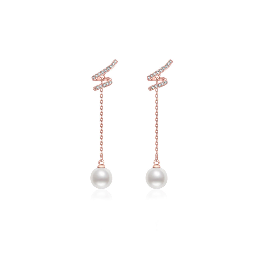 Elegant Freshwater Pearl Earrings WE00287 | S Collection - PEARLY LUSTRE