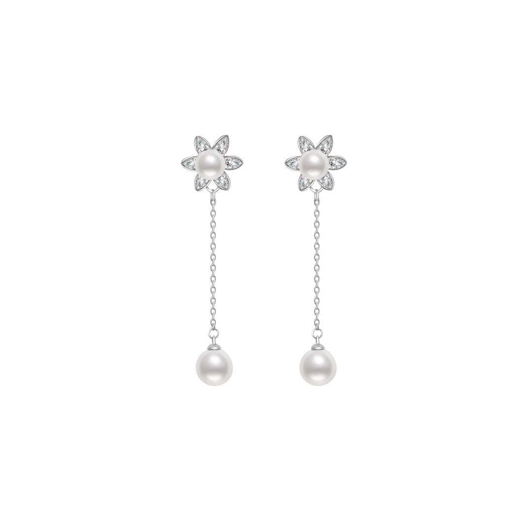 Elegant Freshwater Pearl Earrings WE00296 | GARDENS - PEARLY LUSTRE