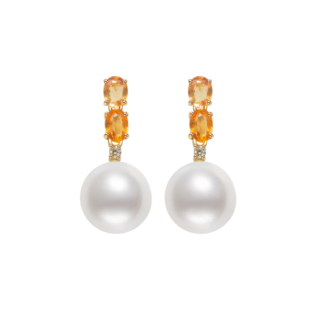 Birthstone 18k solid gold  Pearl Earrings KE00005 - PEARLY LUSTRE