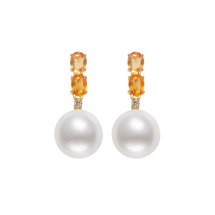 Birthstone 18k solid gold  Pearl Earrings KE00005 - PEARLY LUSTRE