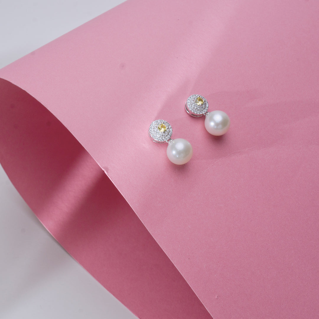 Elegant Freshwater Pearl Earrings WE00348 - PEARLY LUSTRE