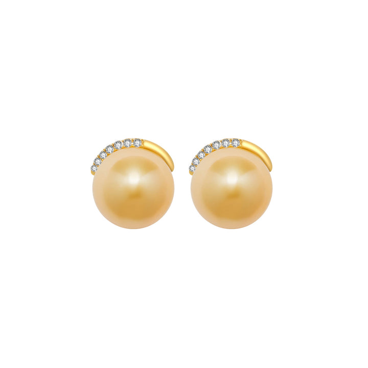 18K Solid Gold South Sea Pearl Earrings KE00032 - PEARLY LUSTRE