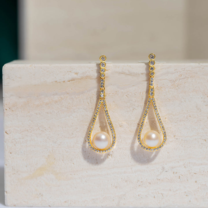 Elegant Freshwater Pearl Earrings WE00378 - PEARLY LUSTRE
