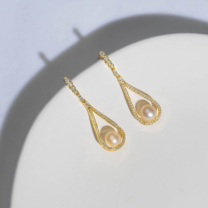 Elegant Freshwater Pearl Earrings WE00378 - PEARLY LUSTRE