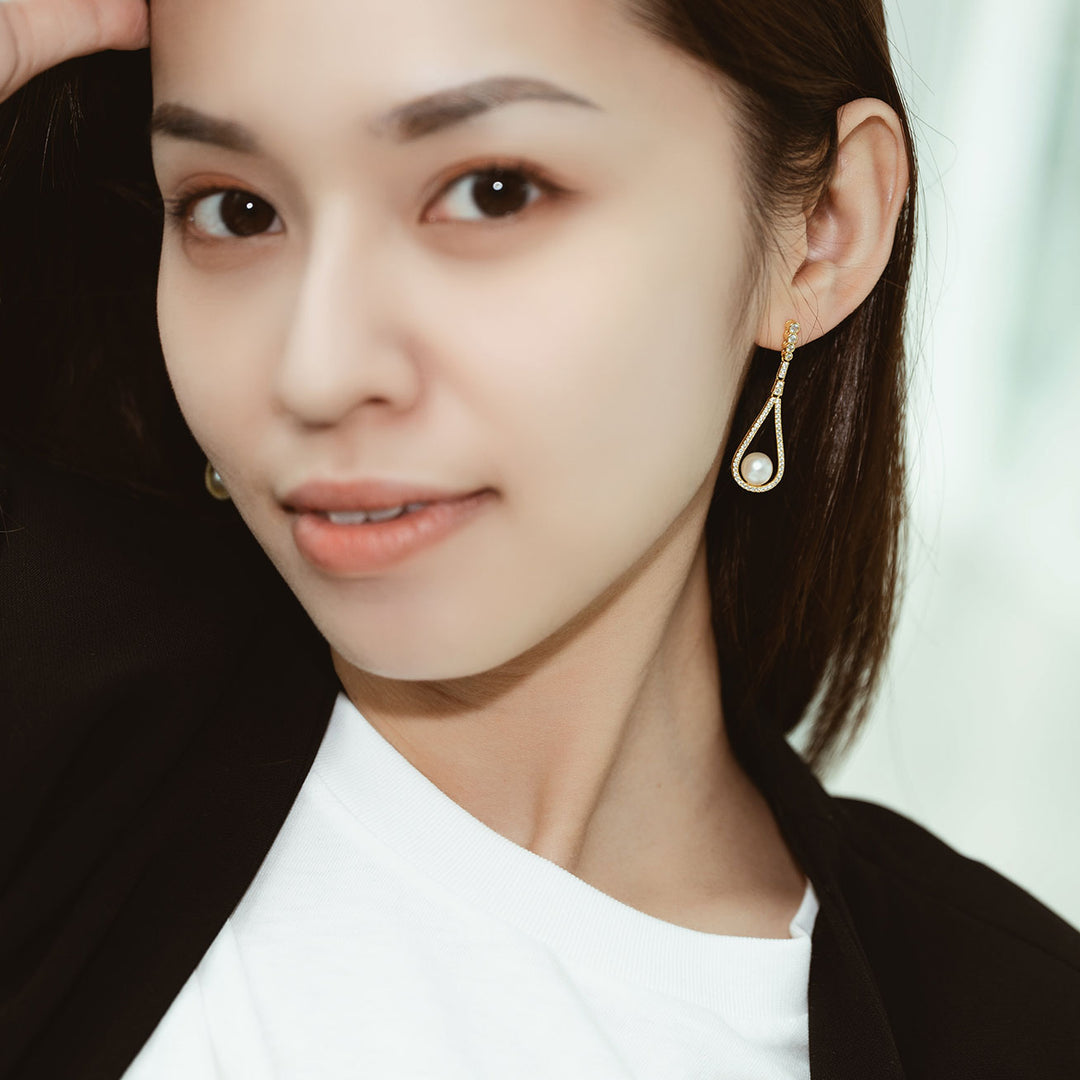 Elegant Freshwater Pearl Earrings WE00378 - PEARLY LUSTRE