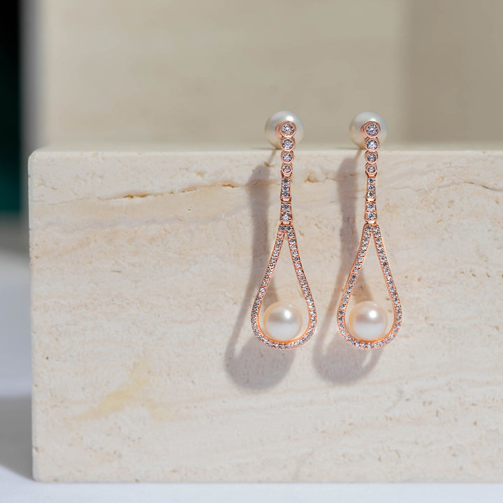 Elegant Freshwater Pearl Earrings WE00379 - PEARLY LUSTRE