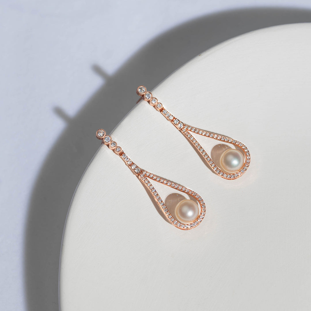 Elegant Freshwater Pearl Earrings WE00379 - PEARLY LUSTRE