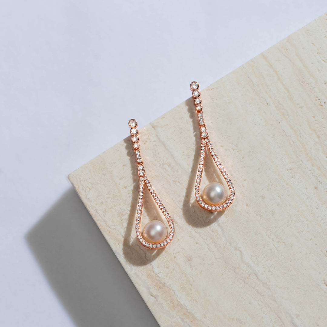 Elegant Freshwater Pearl Earrings WE00379 - PEARLY LUSTRE
