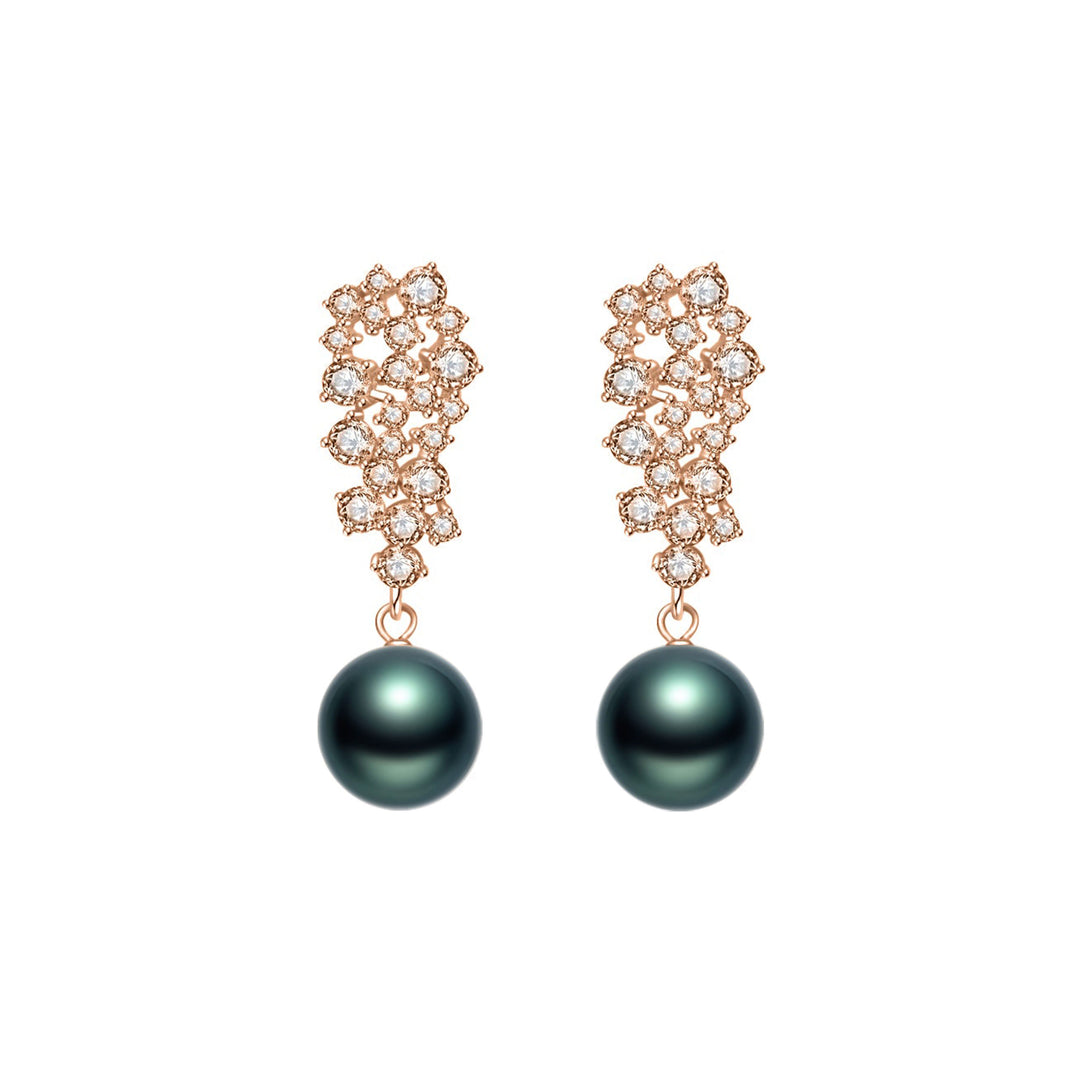 New Yorker Tahitian Saltwater Pearl Earrings WE00395 | Wedding Series - PEARLY LUSTRE