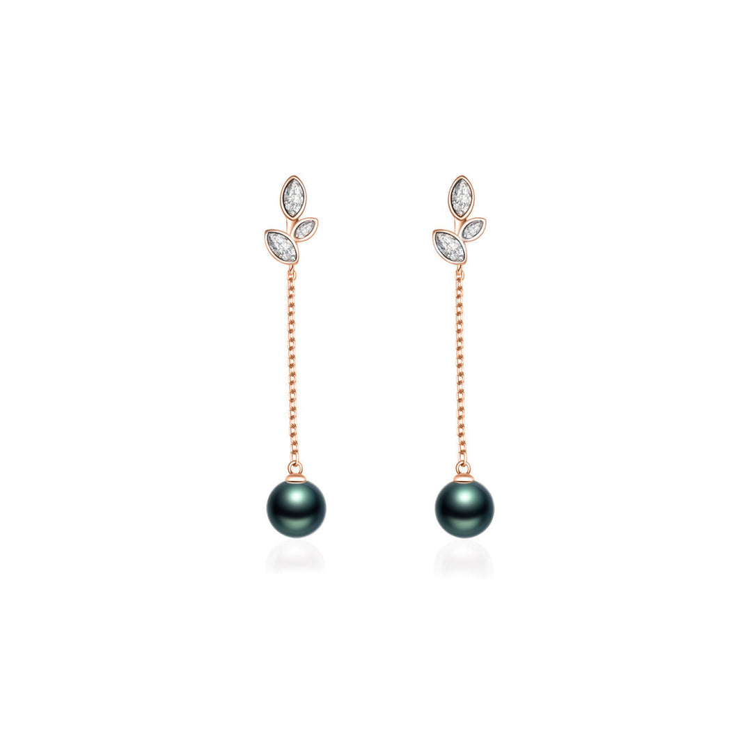 Elegant Tahitian Saltwater Pearl Earrings WE00399 - PEARLY LUSTRE