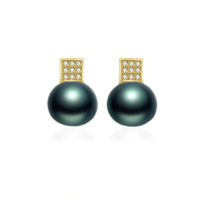 Elegant Tahitian Saltwater Pearl Earrings WE00401 - PEARLY LUSTRE