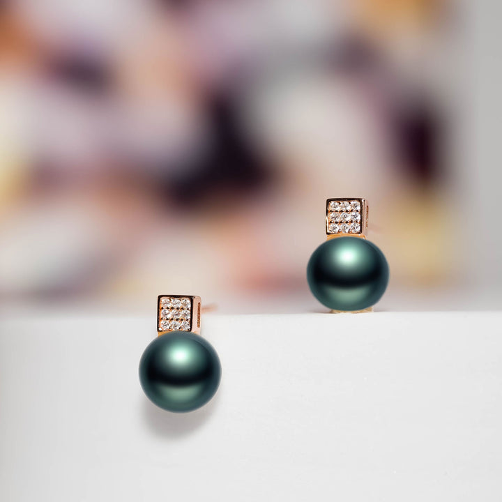 Elegant Tahitian Saltwater Pearl Earrings WE00403 - PEARLY LUSTRE