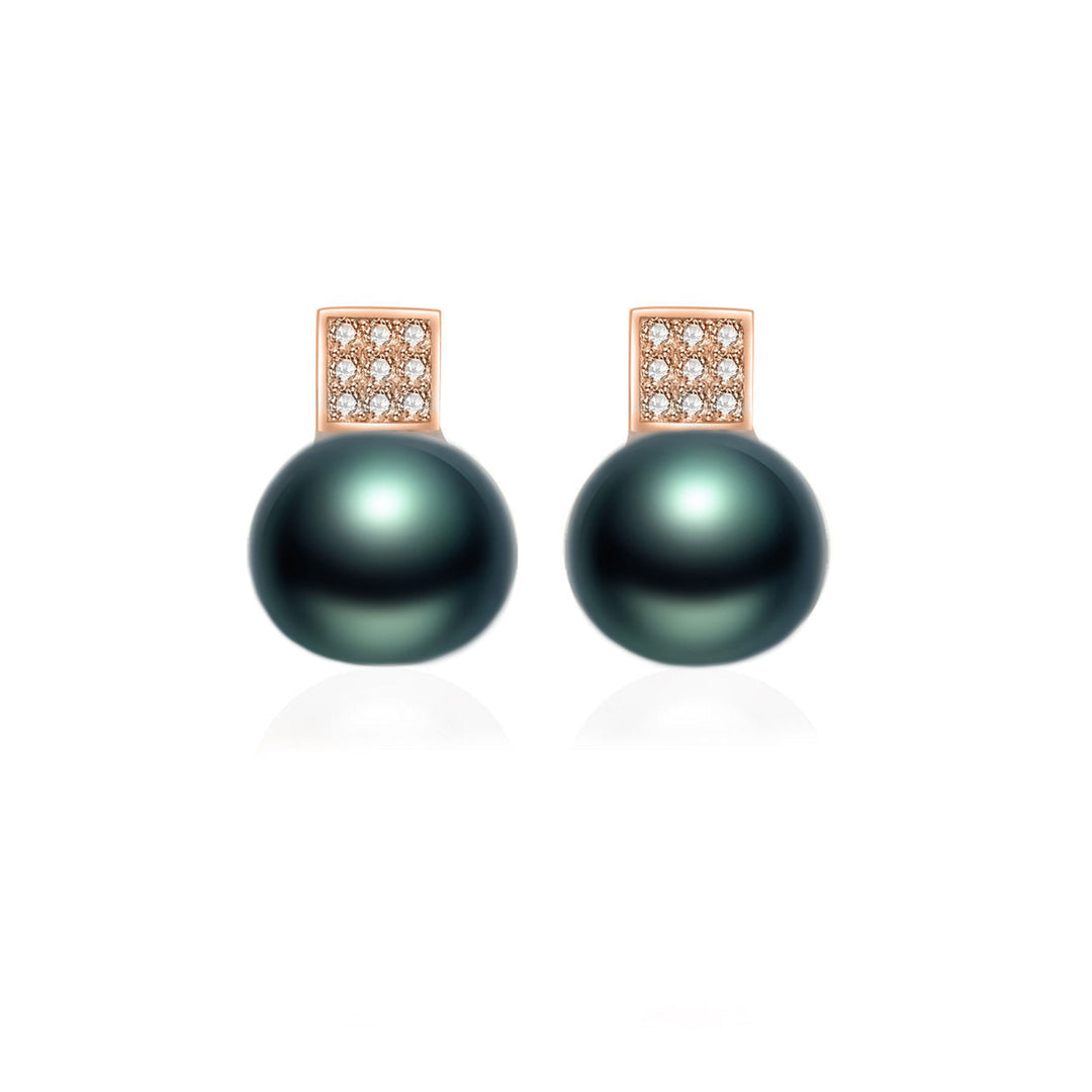 Elegant Tahitian Saltwater Pearl Earrings WE00403 - PEARLY LUSTRE