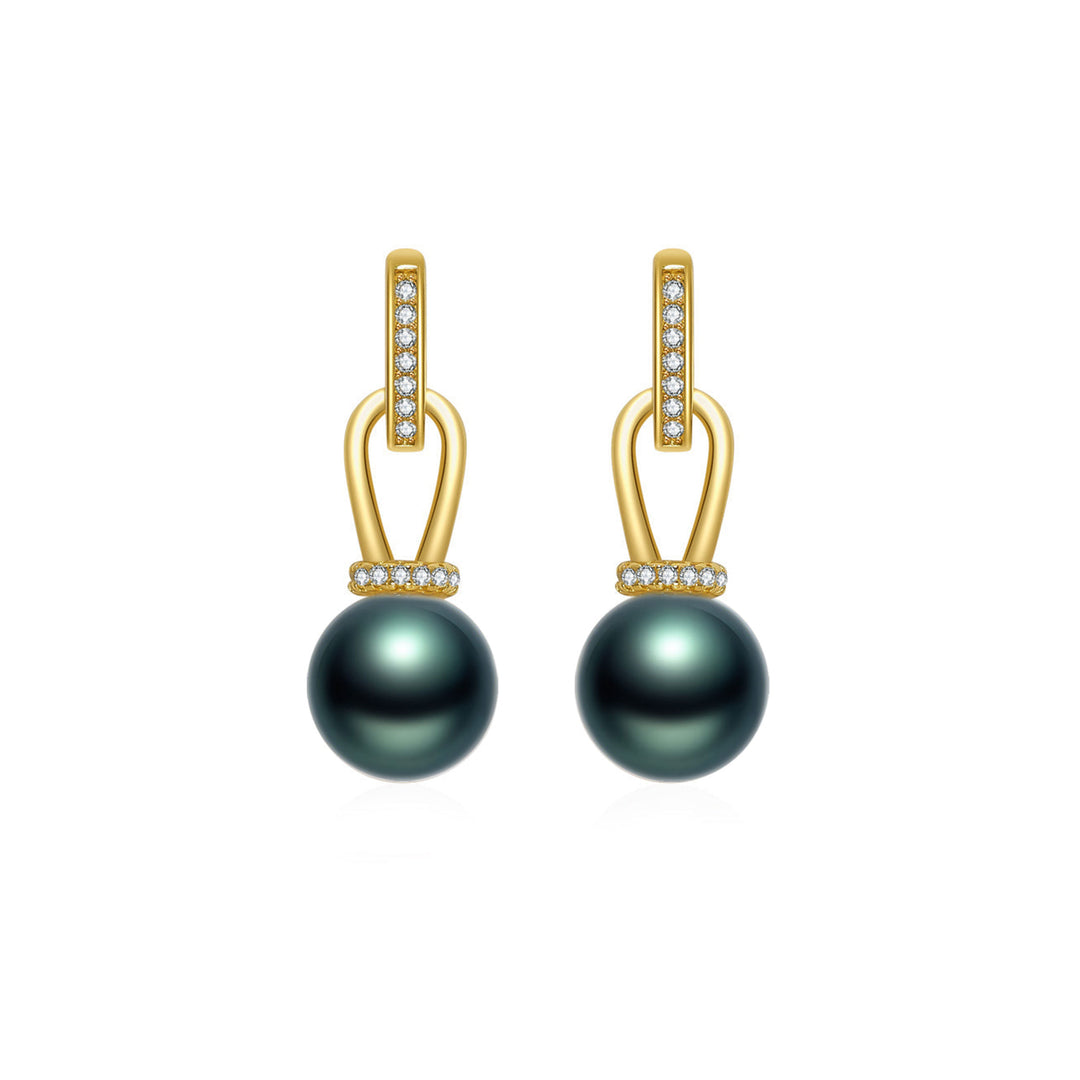 Elegant Tahitian Saltwater Pearl Earrings WE00404 - PEARLY LUSTRE