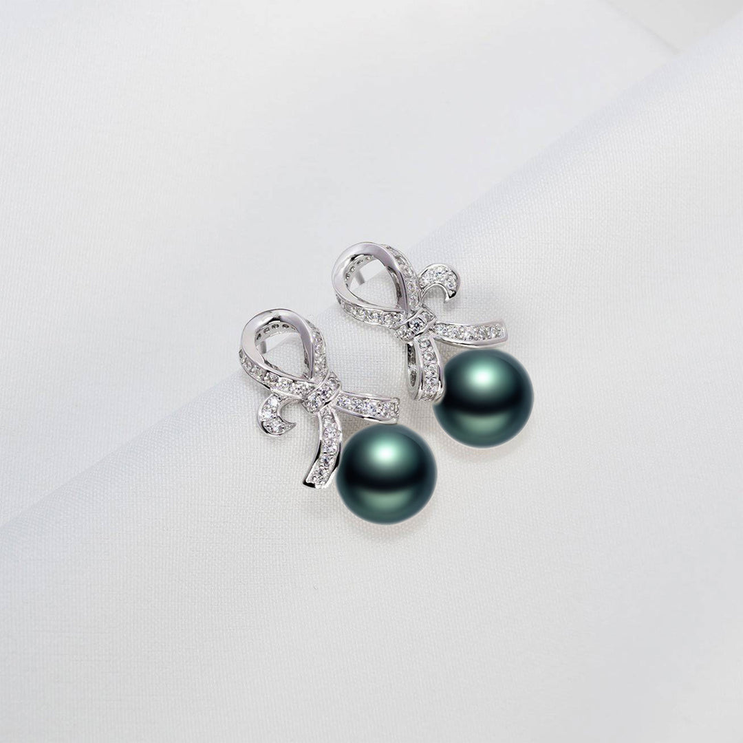 Elegant Tahitian Saltwater Pearl Earrings WE00406 - PEARLY LUSTRE