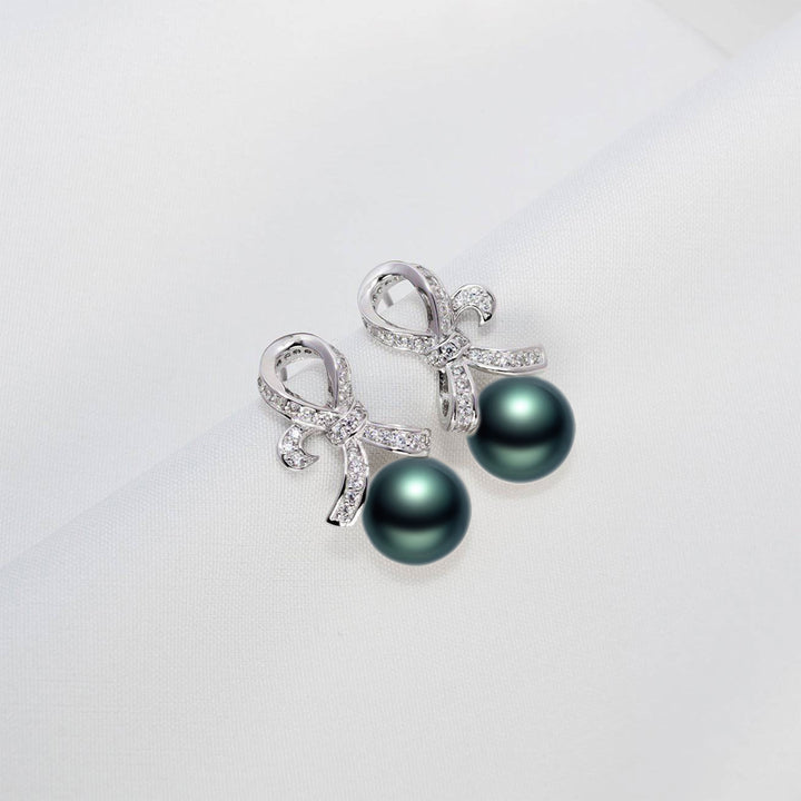 Elegant Tahitian Saltwater Pearl Earrings WE00406 - PEARLY LUSTRE