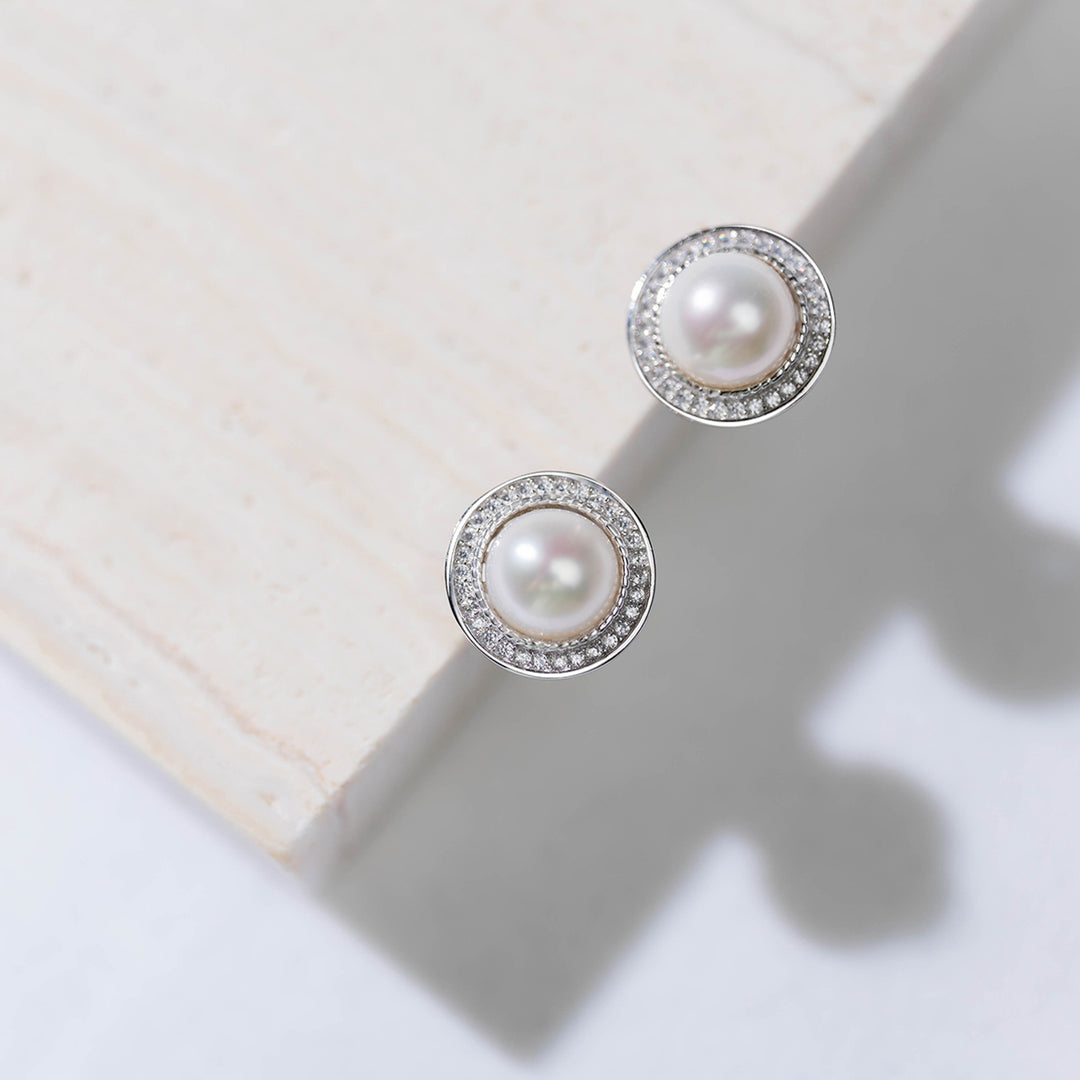 Asian Civilisations Museum Freshwater Pearl Earrings WE00414 | New Yorker Collection - PEARLY LUSTRE