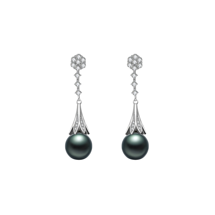 Elegant Tahitian Pearl Earrings WE00415 - PEARLY LUSTRE