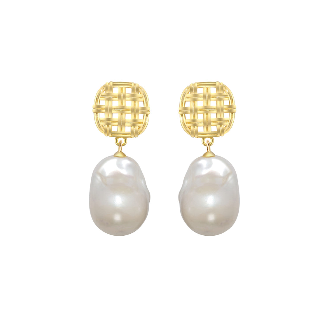 Elegant Baroque Pearl Earrings WE00416 - PEARLY LUSTRE